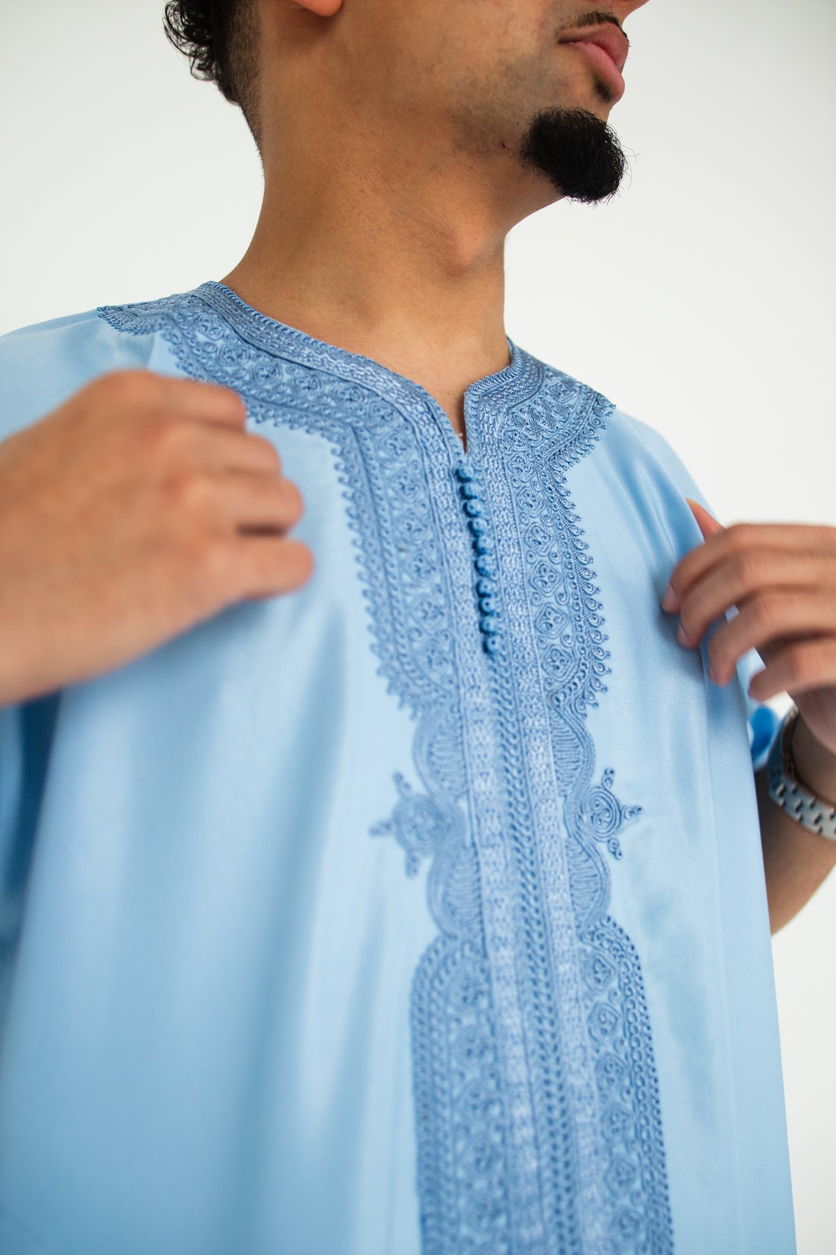 Premium Soft Blue Moroccan Thobe