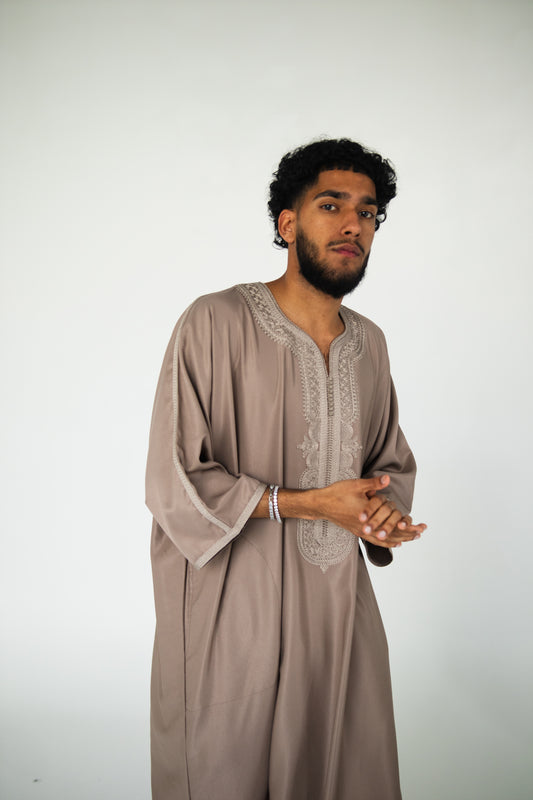 Premium Taupe Moroccan Thobe